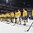 BUFFALO, NEW YORK - DECEMBER 31: Sweden's Timothy Liljegren #7 and teammates look on during the national anthem after a 4-3 shoot-out win over Russia during preliminary round action at the 2018 IIHF World Junior Championship. (Photo by Matt Zambonin/HHOF-IIHF Images)

